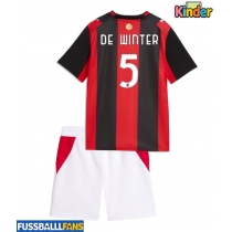 AC Milan Koni De Winter #5 Heimtrikotsatz Kinder 2026-27 Kurzarm (+ Kurze Hosen)